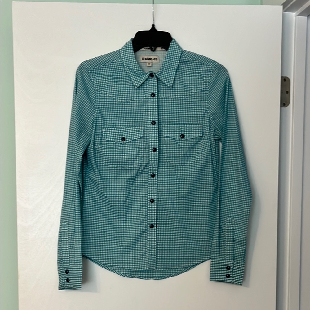 Woman’s teal Checkered Shirt